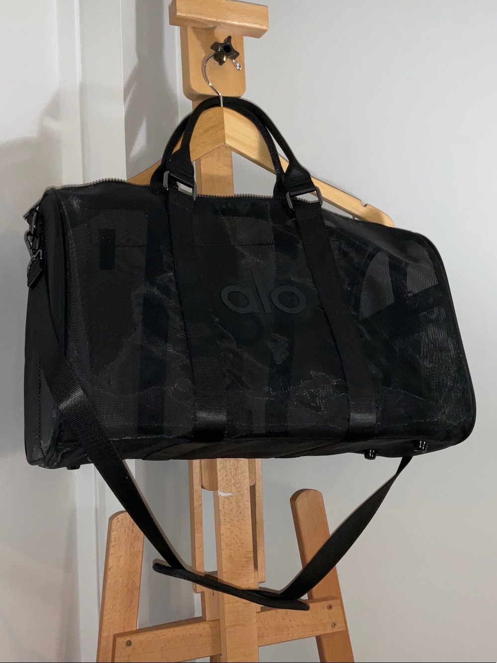 ALO Yoga Sheer Mesh Duffle Bag Black